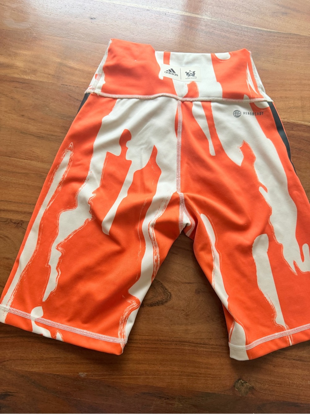 Women’s Orange & Cream Active Biker Shorts run compression size S adidas - Picture 6 of 10
